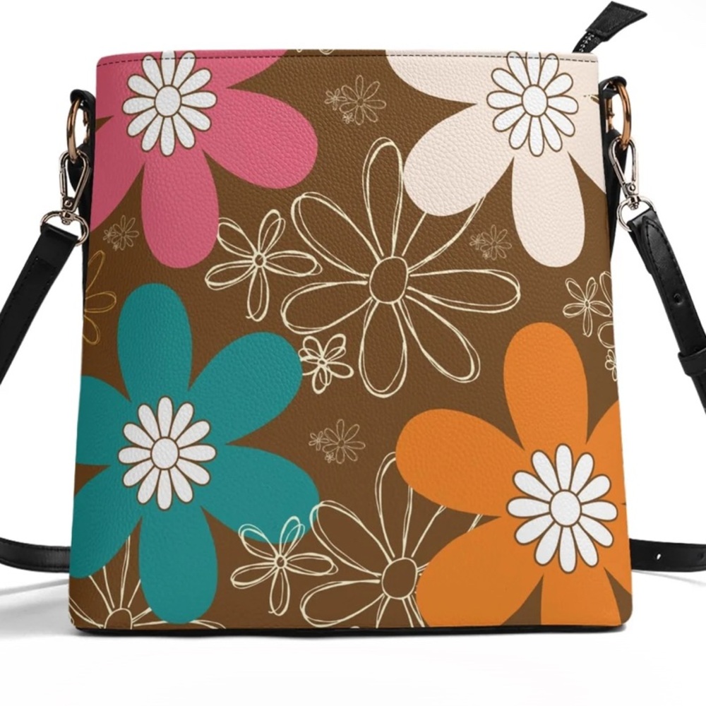 Mid Century Modern 70’s Flower Power handbag- never used